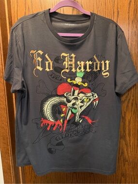 NWOT Ed Hardy T-Shirt w/ Beaded Details - Size L